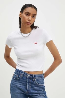 Levi's t-shirt damski kolor biały z półgolfem A7419