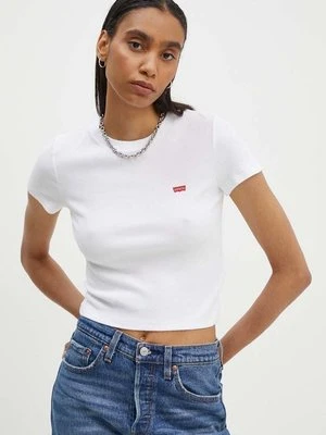 Levi's t-shirt damski kolor biały z półgolfem A7419