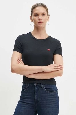 Levi's t-shirt damski kolor czarny z półgolfem A7419