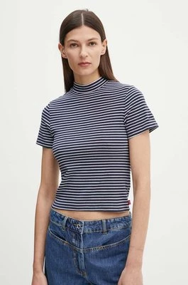 Levi's t-shirt damski kolor granatowy z półgolfem 001MS