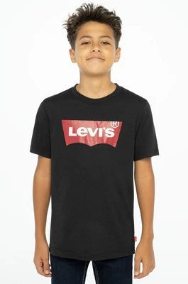 Levi's T-shirt dziecięcy kolor czarny z nadrukiem