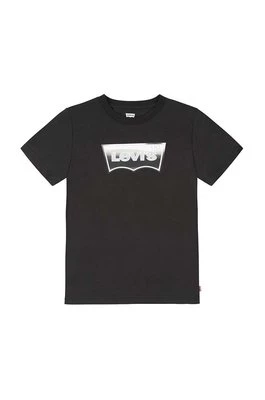 Levi's t-shirt dziecięcy kolor czarny z nadrukiem