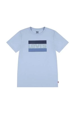 Levi's t-shirt dziecięcy kolor niebieski z nadrukiem