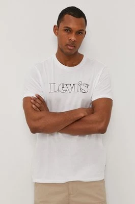 Levi's T-shirt kolor biały z nadrukiem