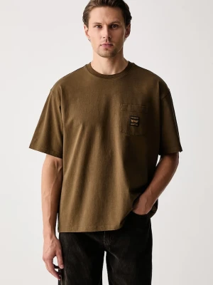 Levi's T-shirt męski bawełniany SS WORKWEAR PKT brązowy