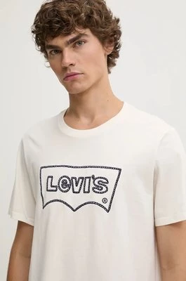 Levi's t-shirt męski kolor beżowy z nadrukiem 22491