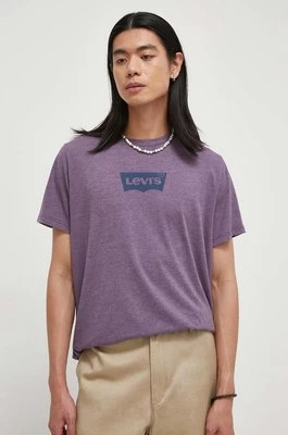 Levi's t-shirt męski kolor fioletowy z nadrukiem