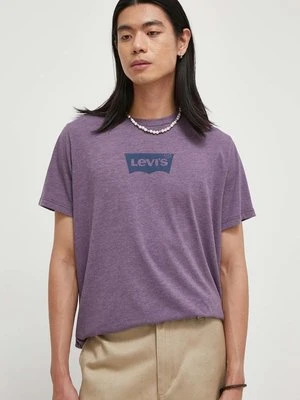 Levi's t-shirt męski kolor fioletowy z nadrukiem