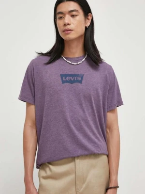 Levi's t-shirt męski kolor fioletowy z nadrukiem