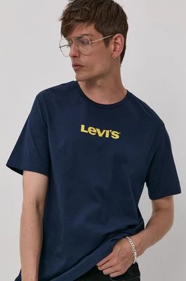 Levi's T-shirt męski kolor granatowy z nadrukiem