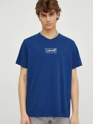 Levi's t-shirt męski kolor niebieski z nadrukiem