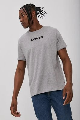 Levi's T-shirt męski kolor szary z nadrukiem