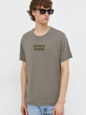Levi's t-shirt męski kolor zielony z nadrukiem