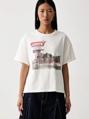 Levi's T-shirt oversize damski bawełniany GR VINTAGE beżowy
