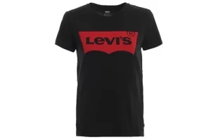 Levi's The Perfect Large Batwing Tee 173690201, Damskie, Czarne, t-shirty, bawełna, rozmiar: S Levis