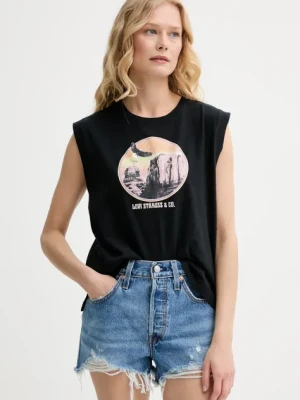Levi's top bawełniany GR BOXY TANK kolor czarny 001MW