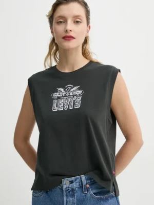 Levi's top bawełniany GR BOXY TANK kolor szary 001MW