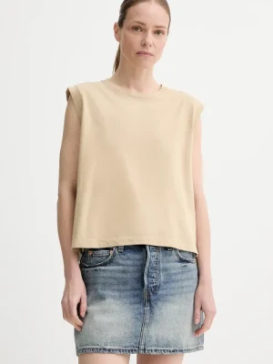 Levi's top bawełniany kolor beżowy A8794