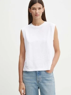 Levi's top bawełniany kolor biały A8794