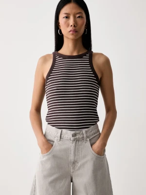Levi's top damski bawełniany ESSENTIAL RACER brązowy