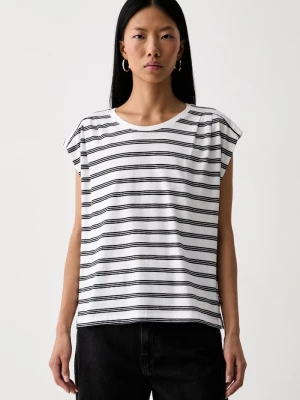 Levi's top damski bawełniany PLEATED MUSCLE TANK biały