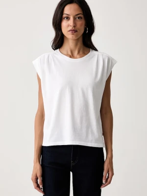 Levi's top damski bawełniany PLEATED MUSCLE TANK biały