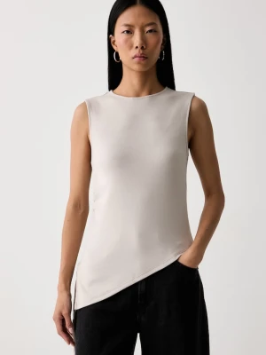 Levi's top damski z bawełną ALILA ASYMMETRICAL SL beżowy