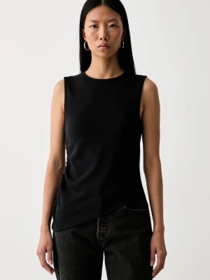 Levi's top damski z bawełną ALILA ASYMMETRICAL SL czarny