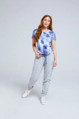 Lexi damska koszulka wiązana z przodu z nadrukiem - Navy Animal