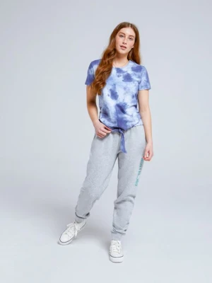 Lexi damska koszulka wiązana z przodu z nadrukiem - Navy Animal