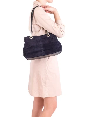 Zdjęcie produktu Lia Biassoni Skórzana torebka "Alvo" w kolorze granatowym - 32 x 20 x 14 cm rozmiar: onesize