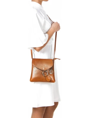 Lia Biassoni Skórzana torebka "Brenta" w kolorze jasnobrązowym - 21 x 22 x 4 cm rozmiar: onesize