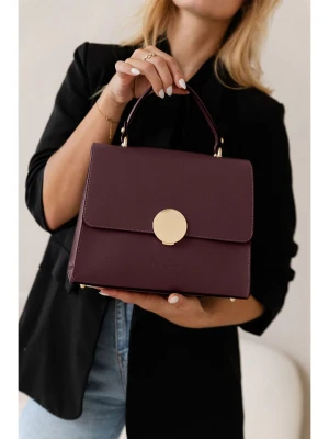 Lia Biassoni Skórzana torebka "Ensa" w kolorze bordowym - 26 x 22 x 12 cm rozmiar: onesize