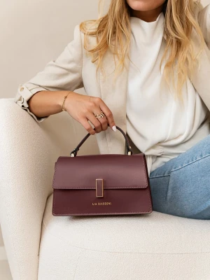Lia Biassoni Skórzana torebka "Fegana" w kolorze bordowym - 20 x 14 x 8 cm rozmiar: onesize
