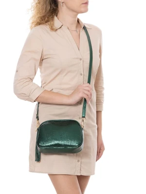 Lia Biassoni Skórzana torebka "Flumendosa" w kolorze zielonym - 23 x 17 x 7 cm rozmiar: onesize