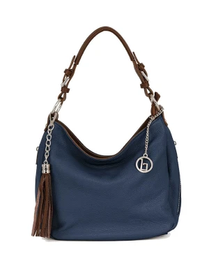 Lia Biassoni Skórzana torebka "Garga" w kolorze niebieskim - 36 x 26 x 10 cm rozmiar: onesize