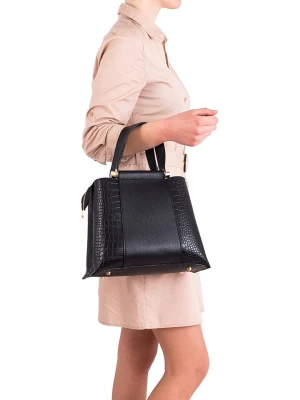Lia Biassoni Skórzana torebka "Lato" w kolorze czarnym - 25 x 25 x 12 cm rozmiar: onesize