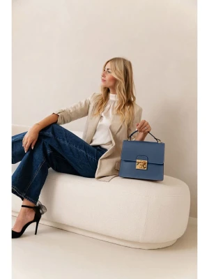 Lia Biassoni Skórzana torebka "Melacce" w kolorze granatowym - 27 x 24 x 8 cm rozmiar: onesize