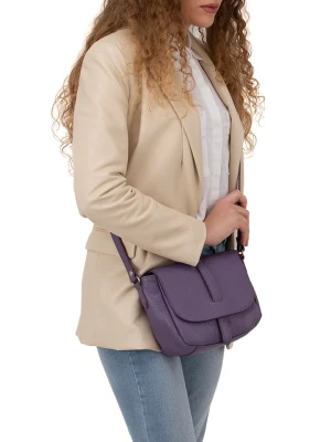Lia Biassoni Skórzana torebka "Mella" w kolorze fioletowym - 24 x 20 x 9 cm rozmiar: onesize