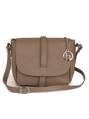 Lia Biassoni Skórzana torebka "Mella" w kolorze szarobrązowym - 24 x 20 x 9 cm rozmiar: onesize