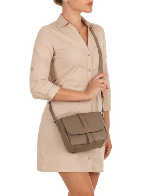 Lia Biassoni Skórzana torebka "Mella" w kolorze szarobrązowym - 24 x 20 x 9 cm rozmiar: onesize