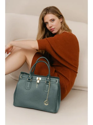 Lia Biassoni Skórzana torebka "Nure" w kolorze ciemnozielonym - 36 x 28 x 18 cm rozmiar: onesize