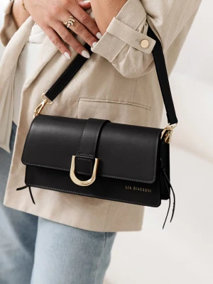 Lia Biassoni Skórzana torebka "Saraceno" w kolorze czarnym - 27 x 14 x 6 cm rozmiar: onesize