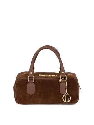 Lia Biassoni Skórzana torebka "Suede" w kolorze brązowym - 27 x 14 x 12 cm rozmiar: onesize