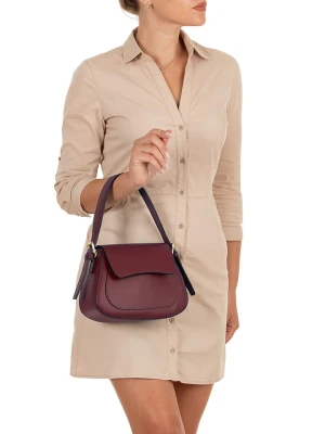 Lia Biassoni Skórzana torebka "Tafone" w kolorze bordowym - 24 x 19 x 9 cm rozmiar: onesize