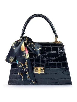 Lia Biassoni Skórzana torebka "Troina" w kolorze czarnym - 22 x 24 x 9 cm rozmiar: onesize