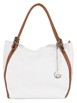 Lia Biassoni Skórzana torebka w kolorze białym - 32 x 28 x 14 cm rozmiar: onesize