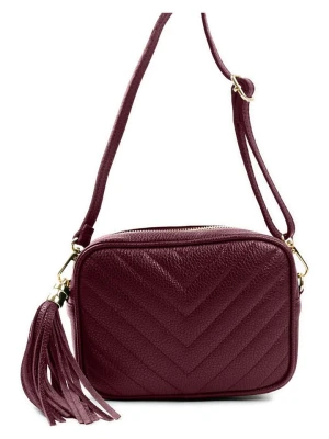 Lia Biassoni Skórzana torebka w kolorze bordowym - 22 x 16 x 7 cm rozmiar: onesize
