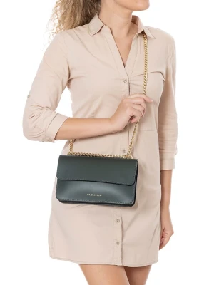 Lia Biassoni Skórzana torebka w kolorze ciemnozielonym - 24 x 15 x 4 cm rozmiar: onesize