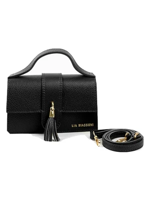 Lia Biassoni Skórzana torebka w kolorze czarnym - 20 x 13 x 6 cm rozmiar: onesize